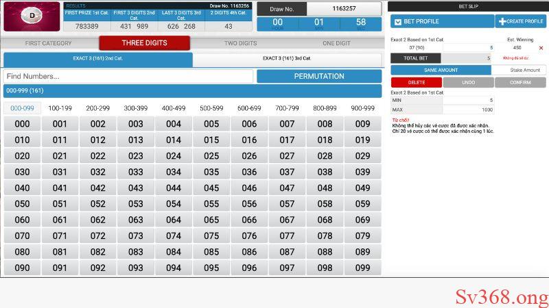 Nhóm cược số 3 trong xổ số GPI